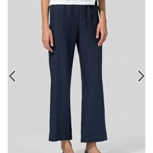 Vivid 1X LINEN RELAXED CROP PANTS Navy blue new with tags plus size NWT